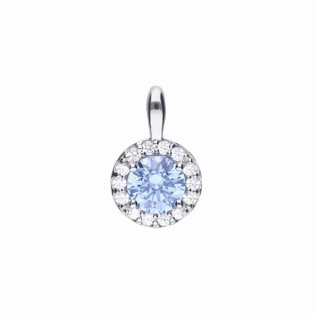 Diamonfire Sterling Silver Sky Blue Cubic Zirconia Pendant and Chain P4780