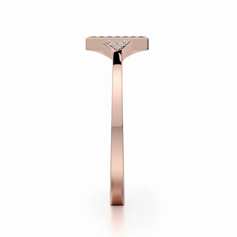 Double Diamond Triangle Ring F315-YG4
