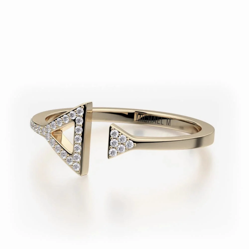 Double Diamond Triangle Ring F315-YG4