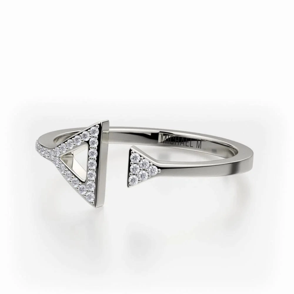 Double Diamond Triangle Ring F315-YG4