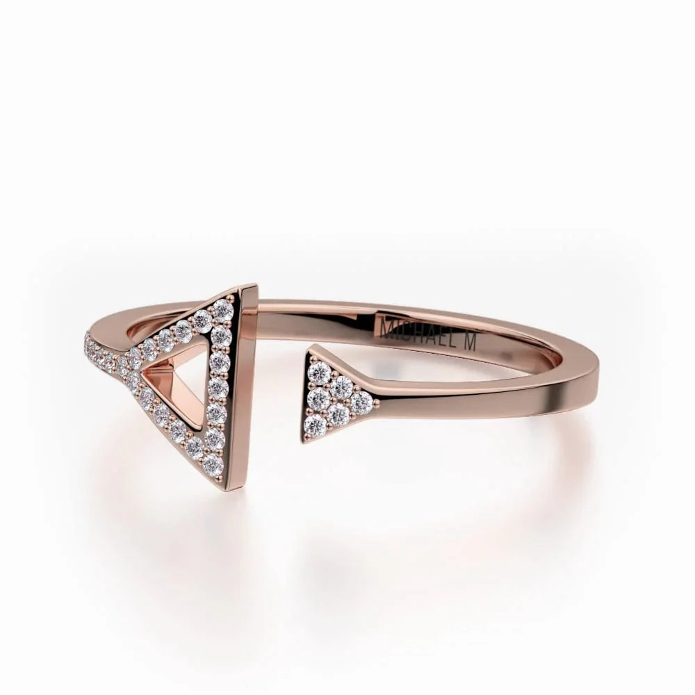 Double Diamond Triangle Ring F315-YG4