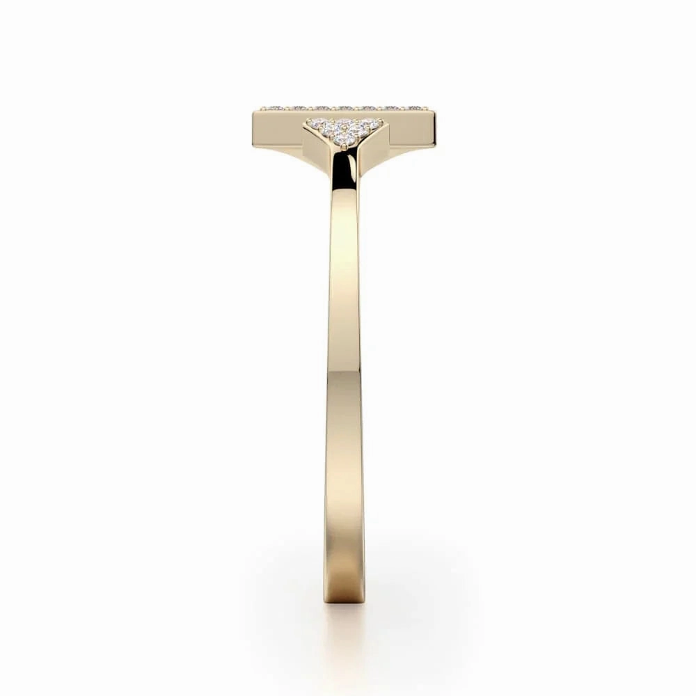 Double Diamond Triangle Ring F315-YG4
