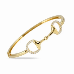 Doves 18k Diamond Equestrian Bangle Bracelet