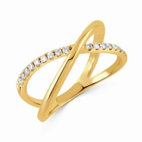 Doves 18k Gold Diamond Crossover Band