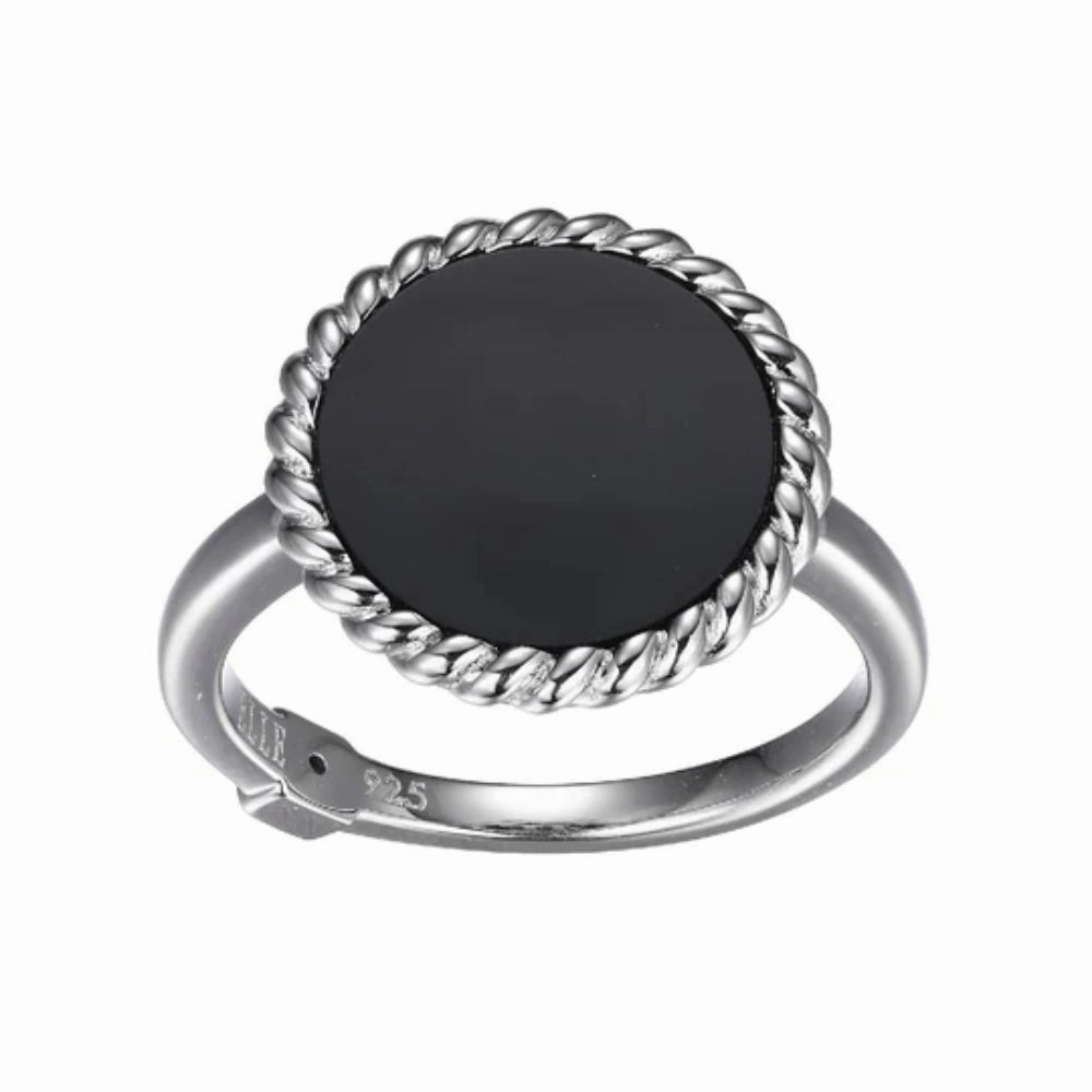 Elle "Nautical" Black Agate Ring