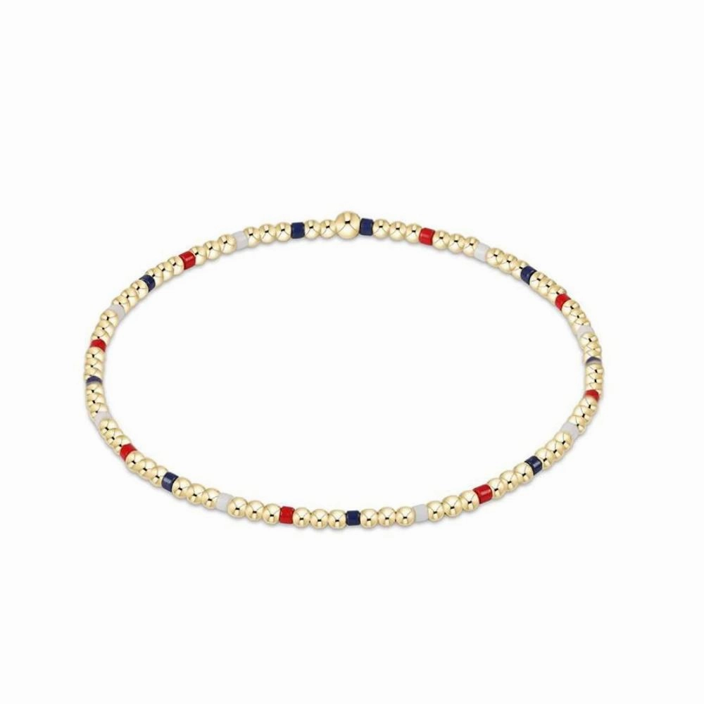 enewton 5.5" egirl Hope Sincerity Pattern 2mm Bead Bracelet - Firecracker