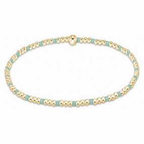 enewton 5.5" egirl Hope Sincerity Pattern 2mm Bead Bracelet - Mint
