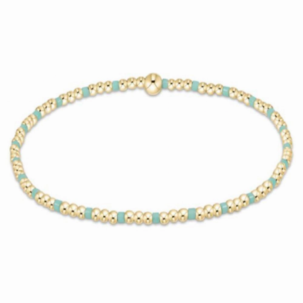 enewton 5.5" egirl Hope Sincerity Pattern 2mm Bead Bracelet - Mint