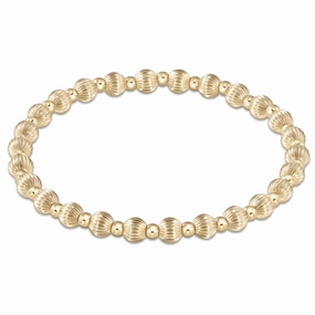 enewton 6.25" Dignity Grateful Pattern Bead Bracelet - Gold 5mm