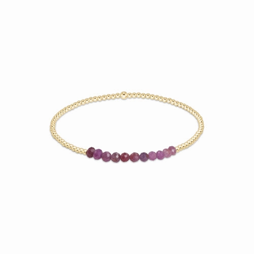 enewton 6.25" Gold Bliss Gemstone 2mm Bead Bracelet - Fall/Winter 2024 - Ruby