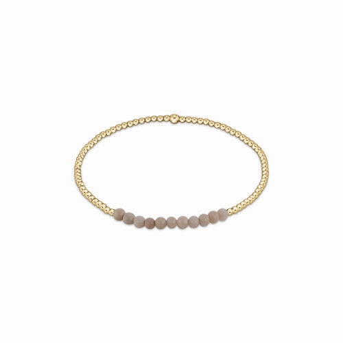 enewton 6.25" Gold Bliss Gemstone 2mm Bead Bracelet - Riverstone