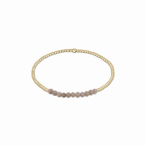 enewton 6.25" Gold Bliss Gemstone 2mm Bead Bracelet - Riverstone