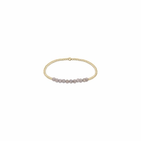enewton 6.25" Gold Bliss Gemstone 2mm Bead Bracelet -Labradorite