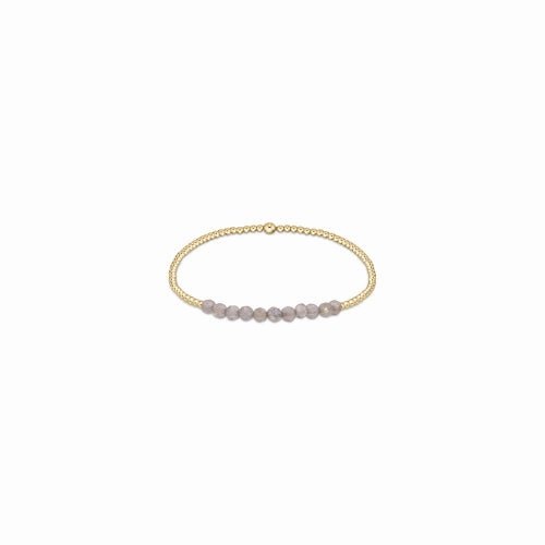 enewton 6.25" Gold Bliss Gemstone 2mm Bead Bracelet -Labradorite