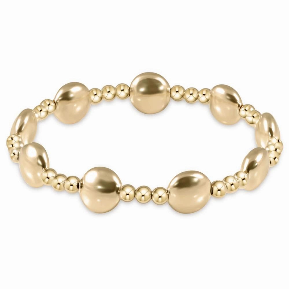 enewton 6.25" Honesty Gold Sincerity Pattern 10mm Bead Bracelet