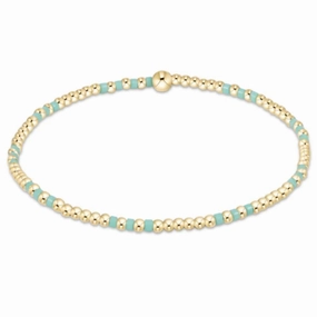 enewton 6.25" Hope Joy Pattern 2mm Bead Bracelet - Mint