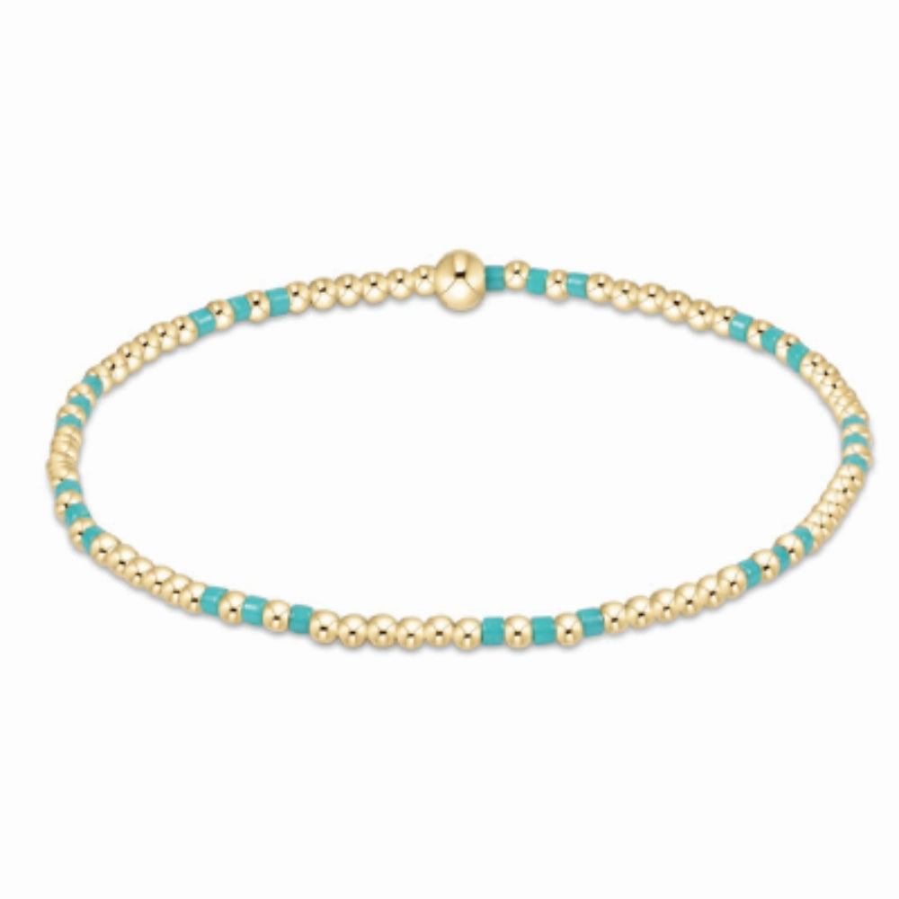 enewton 6.25" Hope Joy Pattern 2mm Bead Bracelet - Turquoise