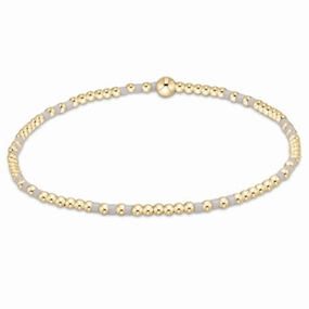 enewton 6.25" Hope Joy Pattern 2mm Bead Bracelet - White