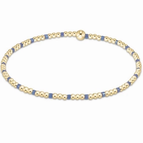 enewton 6.25"Hope Sincerity Pattern 2mm Bead Bracelet - Bright Blue