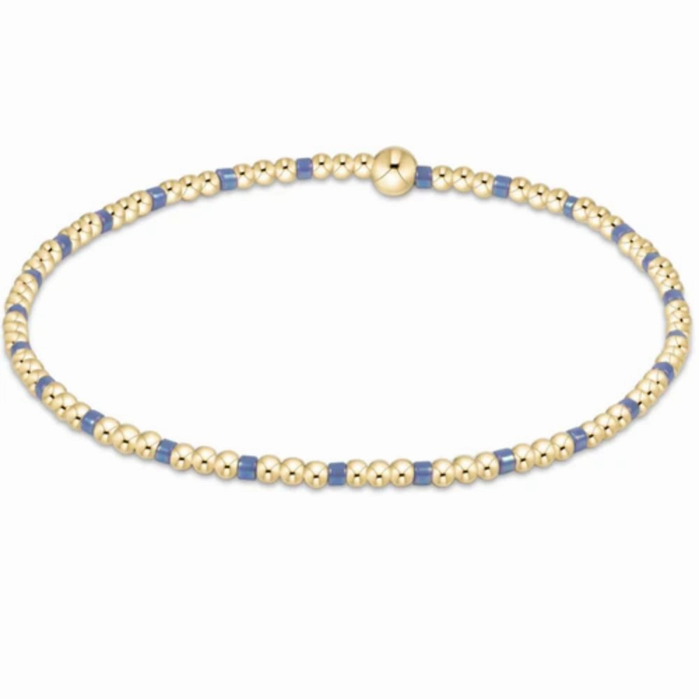 enewton 6.25"Hope Sincerity Pattern 2mm Bead Bracelet - Bright Blue