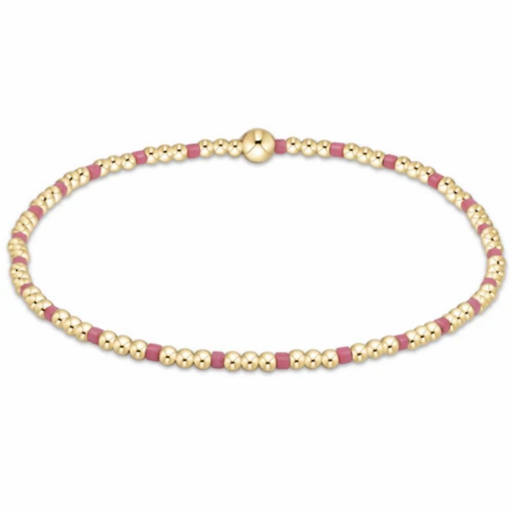 enewton 6.25"Hope Sincerity Pattern 2mm Bead Bracelet - Bright Pink