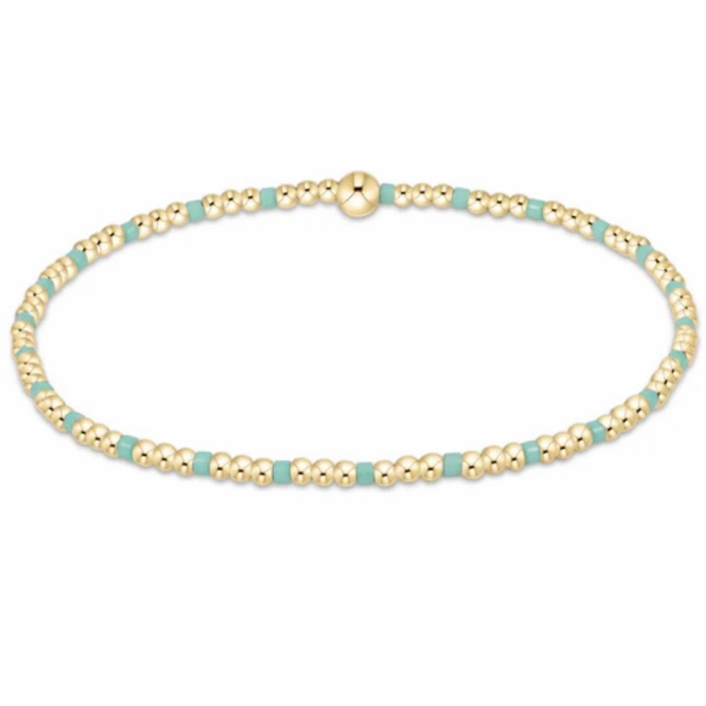 enewton 6.25"Hope Sincerity Pattern 2mm Bead Bracelet - Mint