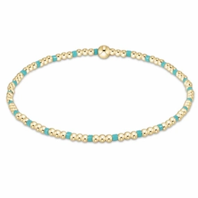 enewton 6.25"Hope Sincerity Pattern 2mm Bead Bracelet -  Turquoise