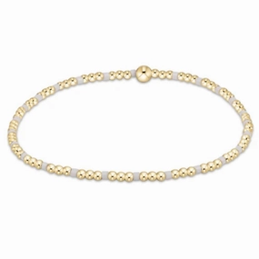 enewton 6.25"Hope Sincerity Pattern 2mm Bead Bracelet -  White