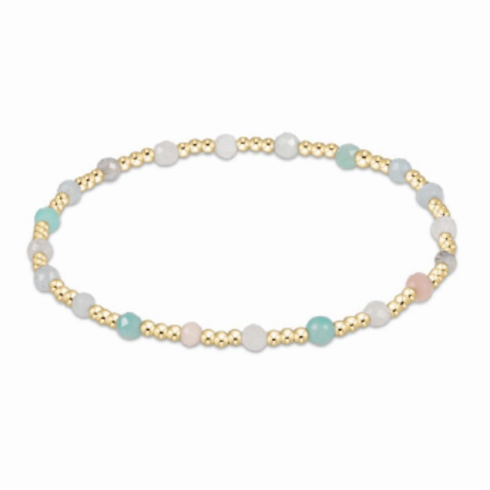 enewton 7.25" Extends - Gemstone Gold Sincerity Pattern 3mm Bead Bracelet - Hot Mess SS25