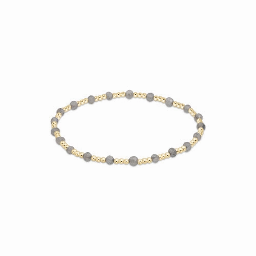 enewton 7.25" extends - Gemstone Gold Sincerity Pattern 3mm Bead Bracelet - Labradorite