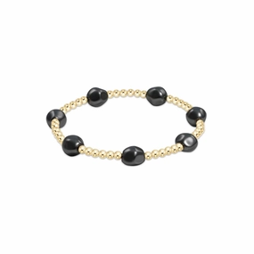 enewton 7.25" extends Admire Gold 3mm Bead Bracelet - Pearl Dark Grey