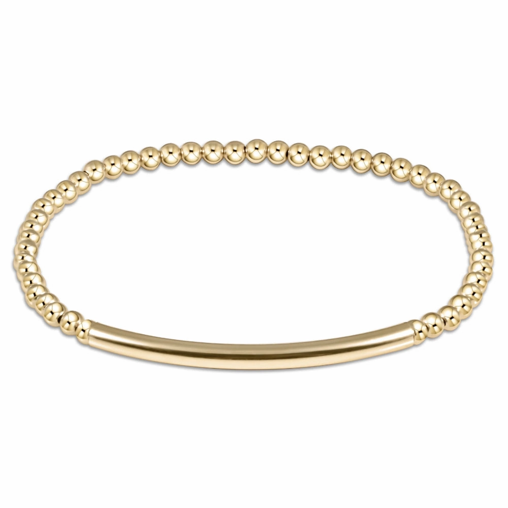 enewton 7.25" extends-Classic gold 3mm Bead Bracelet-Bliss Bar Smooth