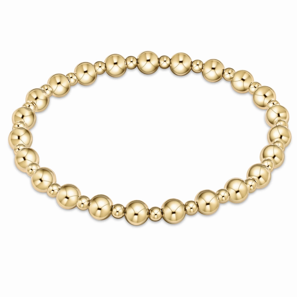 enewton 7.25" extends Classic Grateful Pattern Bead Bracelet - Gold 5mm