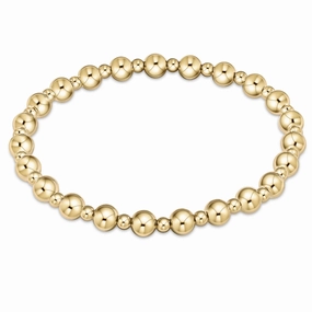 enewton 7.25" extends Classic Grateful Pattern Bead Bracelet - Gold 5mm