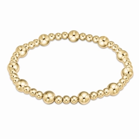 enewton 7.25" extends Classic Sincerity Pattern 6mm Bead Bracelet - Gold