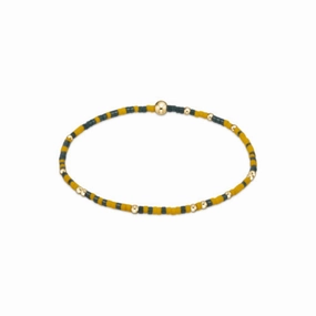 enewton 7.25" extends  Gameday Hope Unwritten Bracelet - Dark Green Golden Yellow