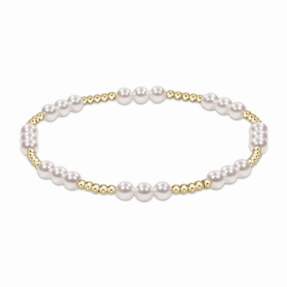 enewton 7.25" extends Joy Pattern 4mm Bead Bracelet - Pearl