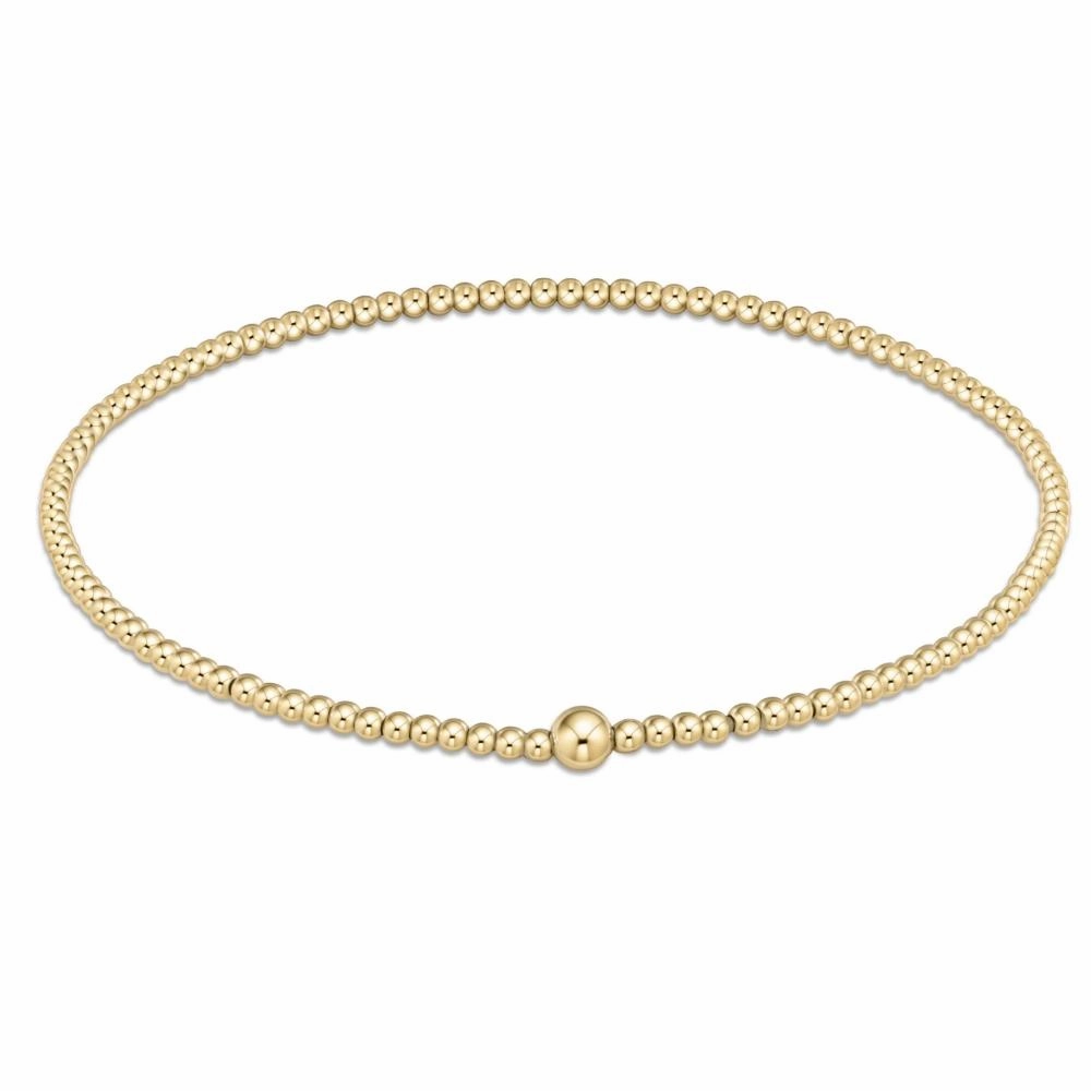 enewton Classic Gold 2mm Bead Bangle - Measures 7.5"