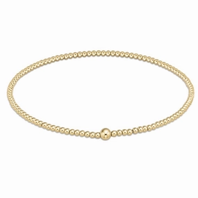 enewton Classic Gold 2mm Bead Bangle - Measures 7.5"