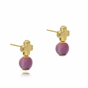 enewton Signature Cross Gold Stud - Ruby