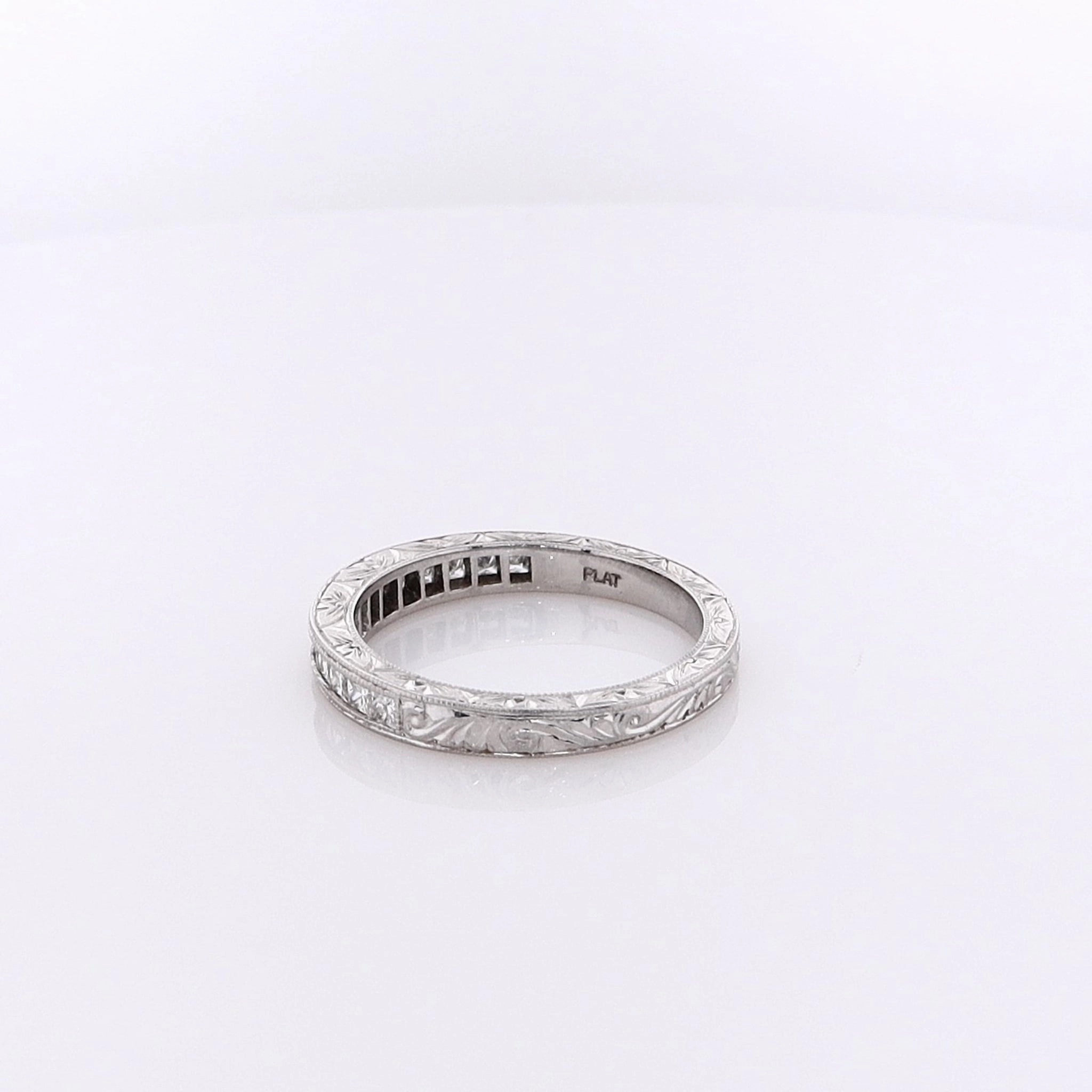 ESJ Flyer Fit Platinum Diamond Wedding Band