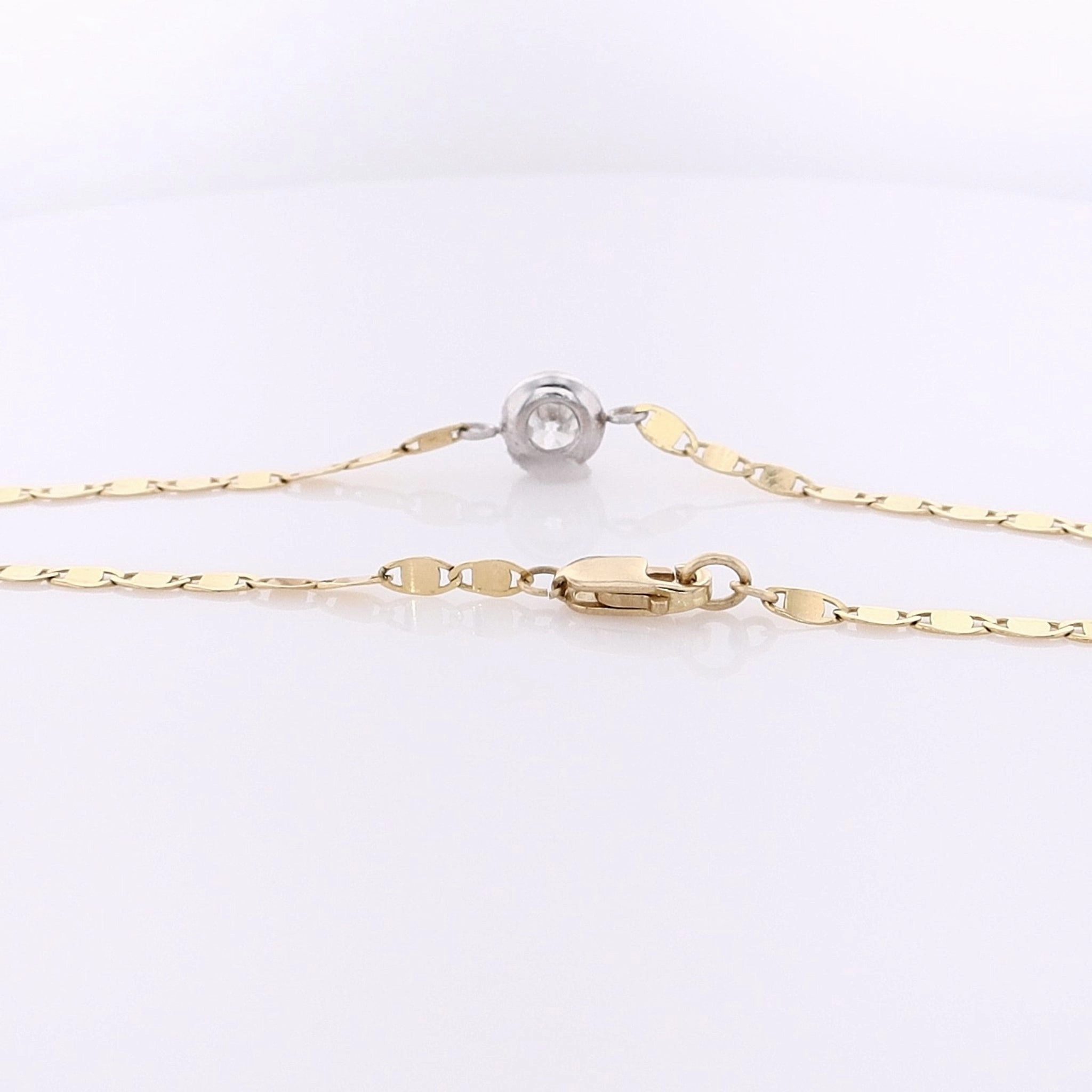 Estate 14 Karat Two-Tone Diamond Mirror Link Bracelet