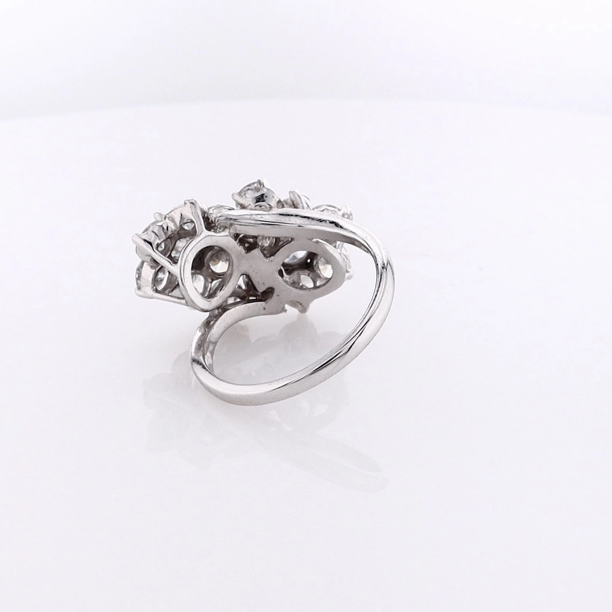 Estate 14 Karat White Gold Cluster Design Diamond Ring