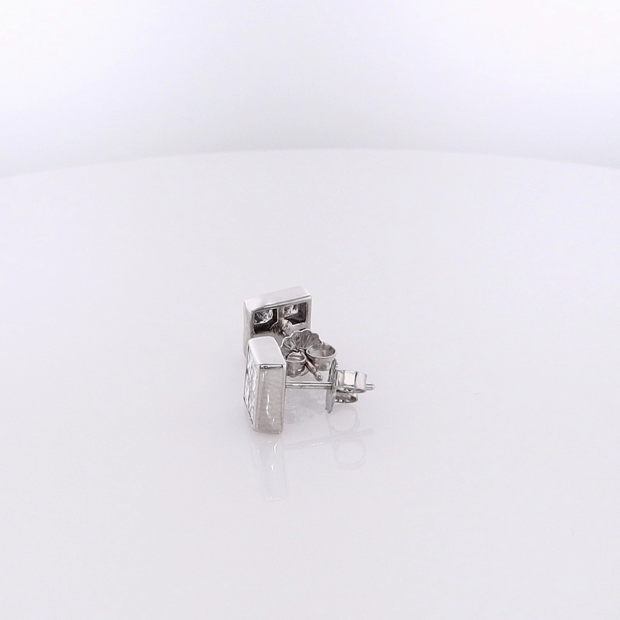 Estate 14 Karat White Gold Diamond Earrings