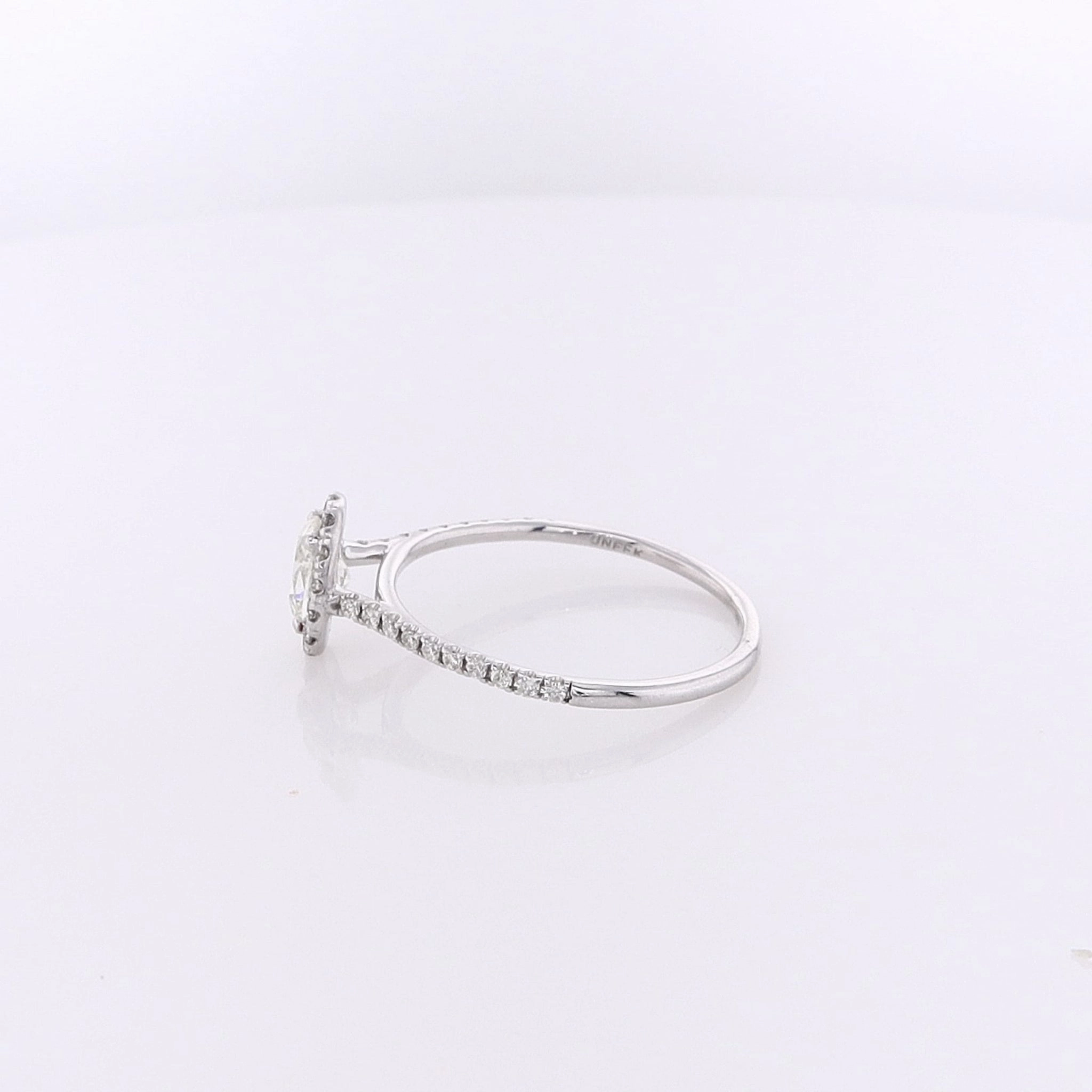 Estate 14 Karat White Gold Diamond Engagement Ring