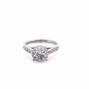 Estate 14 Karat White Gold Diamond Engagement Ring