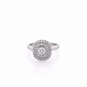 Estate 14 Karat White Gold Diamond Engagement Ring