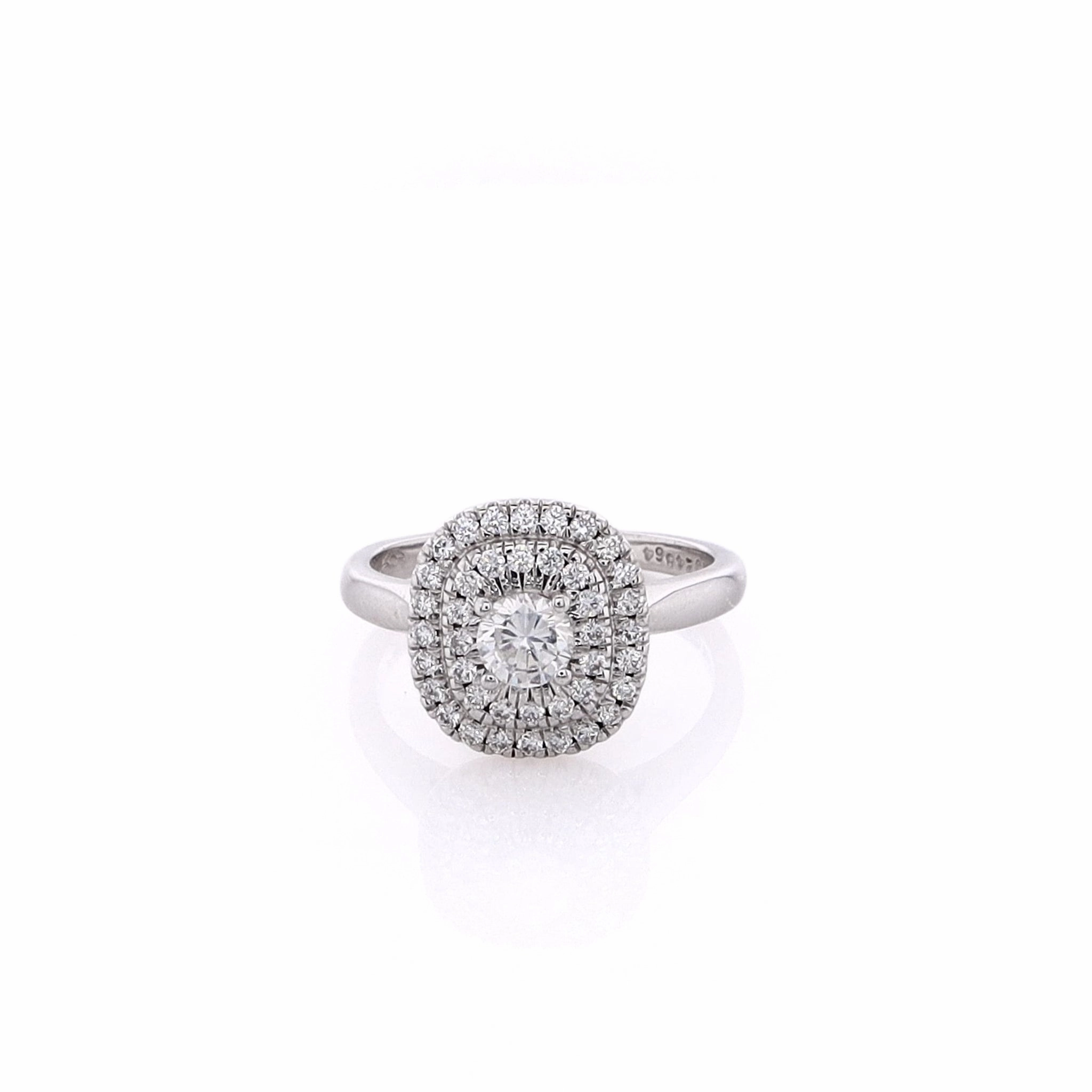 Estate 14 Karat White Gold Diamond Engagement Ring
