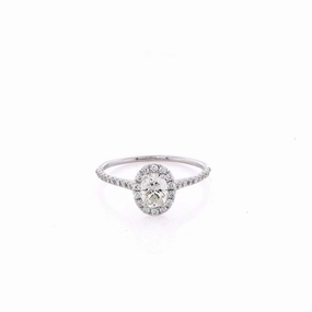 Estate 14 Karat White Gold Diamond Engagement Ring