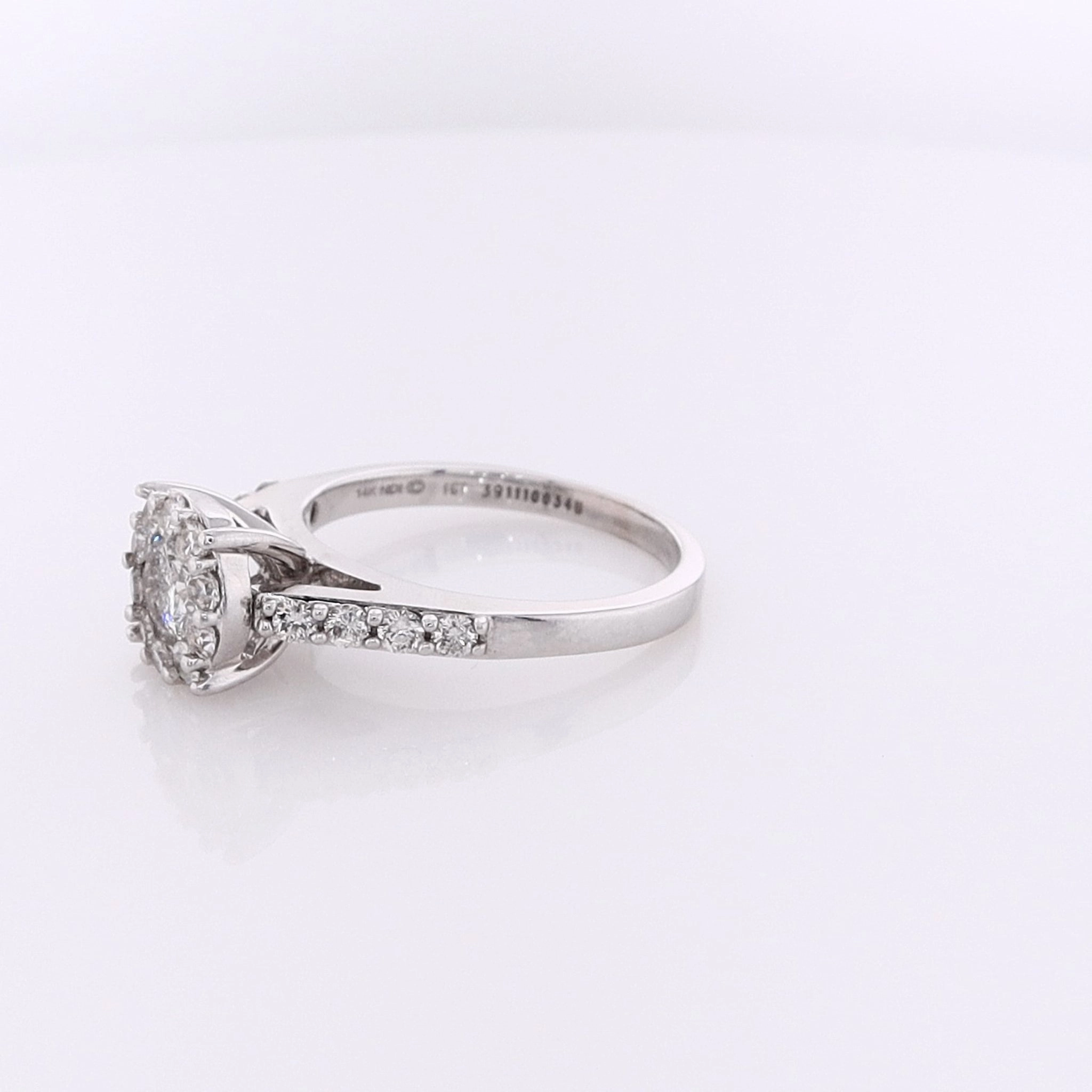Estate 14 Karat White Gold Diamond Engagement Ring